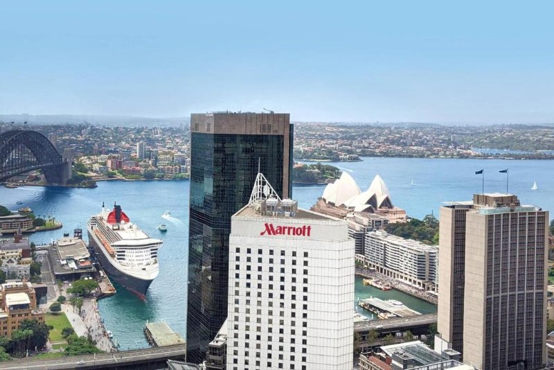 Aerial view of Sydney Harbour Marriott Hotel at Circular Quay