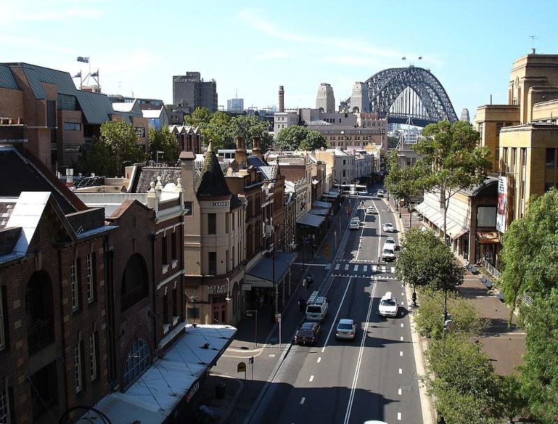 Panoramic View of the Street in The Rocks Sydney, Australia