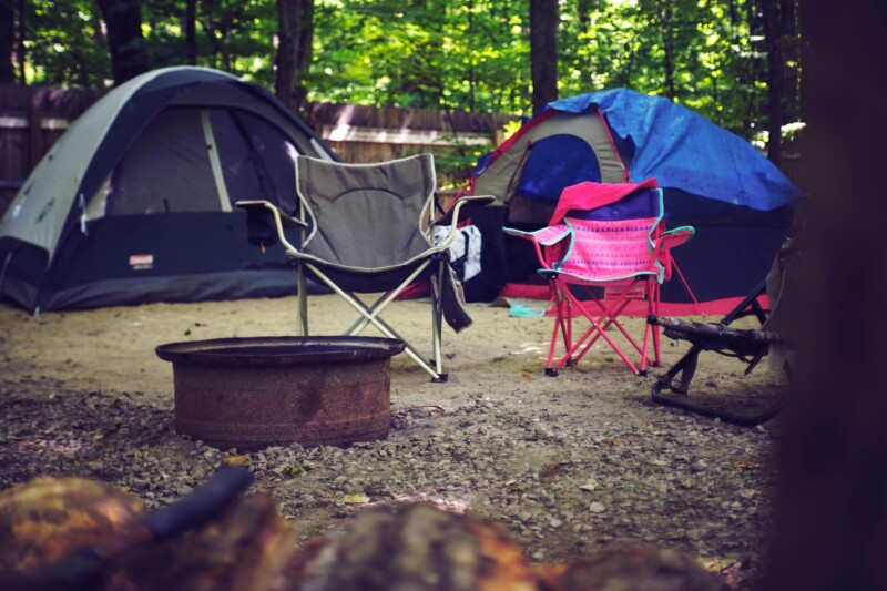 Camping set up in the wild