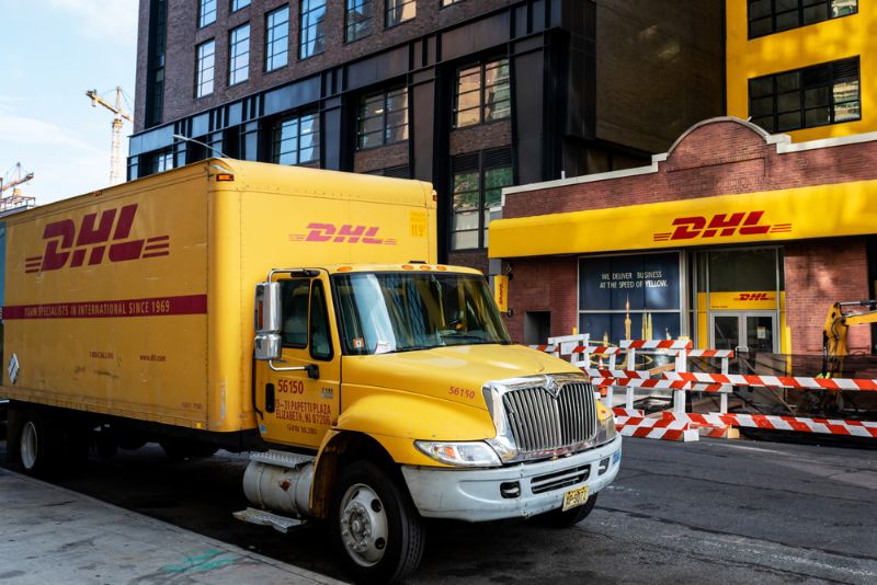 DHL delivery truck parked