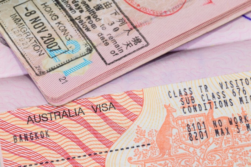 How difficult is it to get a job in Sydney? 3 Close-up of an Australian visa in a passport