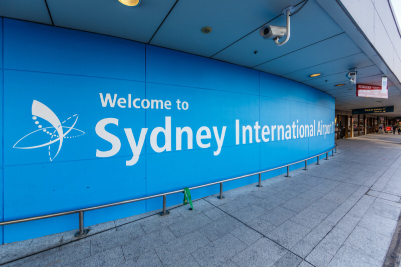 Welcome board at Sydney (Kingsford Smith) Airport