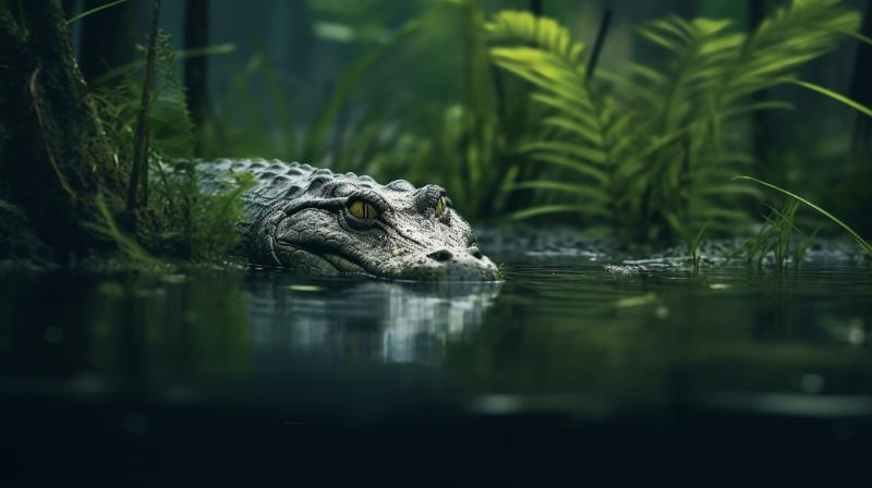 Crocodile in the water