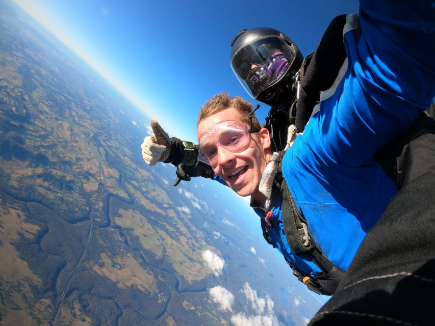 A photo during skydiving