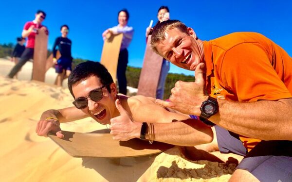 Moreton Island kayaking, snorkeling and sandboarding day tour