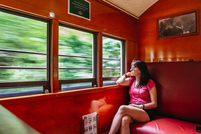 View of interior of Kuranda train