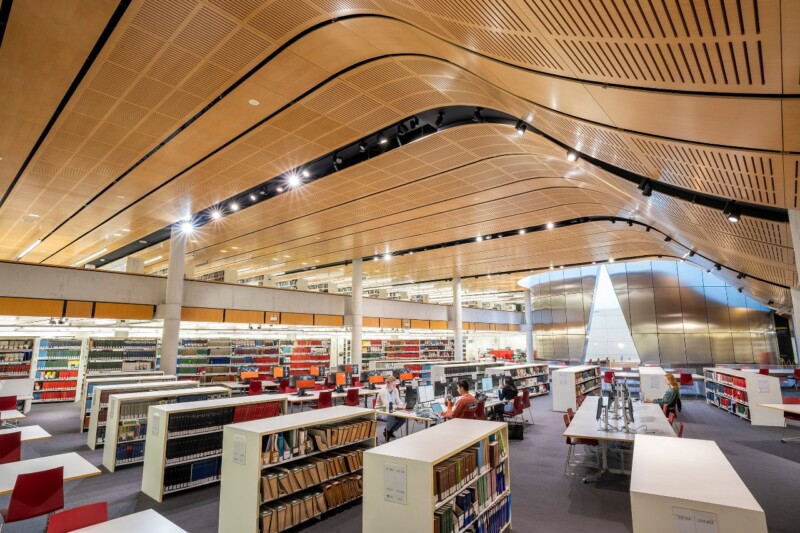 Book shelves at Conservatorium Library