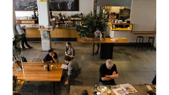 Customers at the Paramount Coffee Project cafe