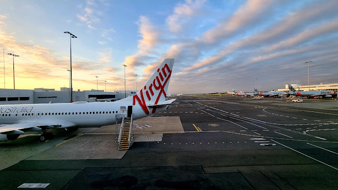 Virgin airplane at the airport