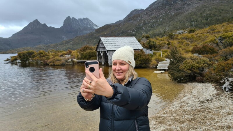 Woman in Tasmania taking selfie