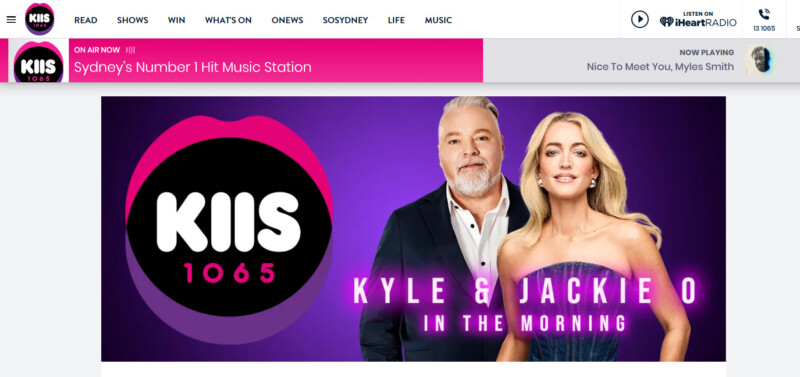 KIIS 1065 Sydney website landing page