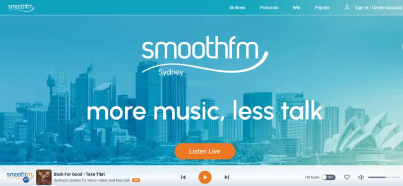 Smooth FM 95.3 website landing page